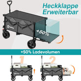Sekey 135L & 200L / 150KG Foldable Handcart, Patented Foldable from Four Directions, with Extendable Tailgate